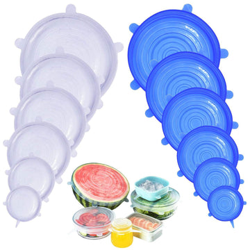 DigHealth 12-Pack Silicone Stretch Lids – BPA-Free, Expandable, Dishwasher & Microwave Safe
