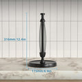 Paper Towel Holder Countertop, Black Paper Towel Holder Stand with Ratchet Mechanism for Kitchen Bathroom, One-Handed Tear Paper Stainless Steel Paper Towel Holder with Weighted Base(Black)