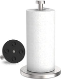Kitchen Roll Holder Free Standing, Stainless Steel Paper Towel Holder with Suction Cups, Waterproof and Rustproof Kitchen Towel Holder, Suit for Cook House, Bathroom,Outdoor(Silver)