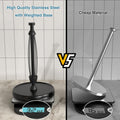 Paper Towel Holder Countertop, Black Paper Towel Holder Stand with Ratchet Mechanism for Kitchen Bathroom, One-Handed Tear Paper Stainless Steel Paper Towel Holder with Weighted Base(Black)