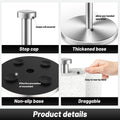 Kitchen Roll Holder Free Standing, Stainless Steel Paper Towel Holder with Suction Cups, Waterproof and Rustproof Kitchen Towel Holder, Suit for Cook House, Bathroom,Outdoor(Silver)