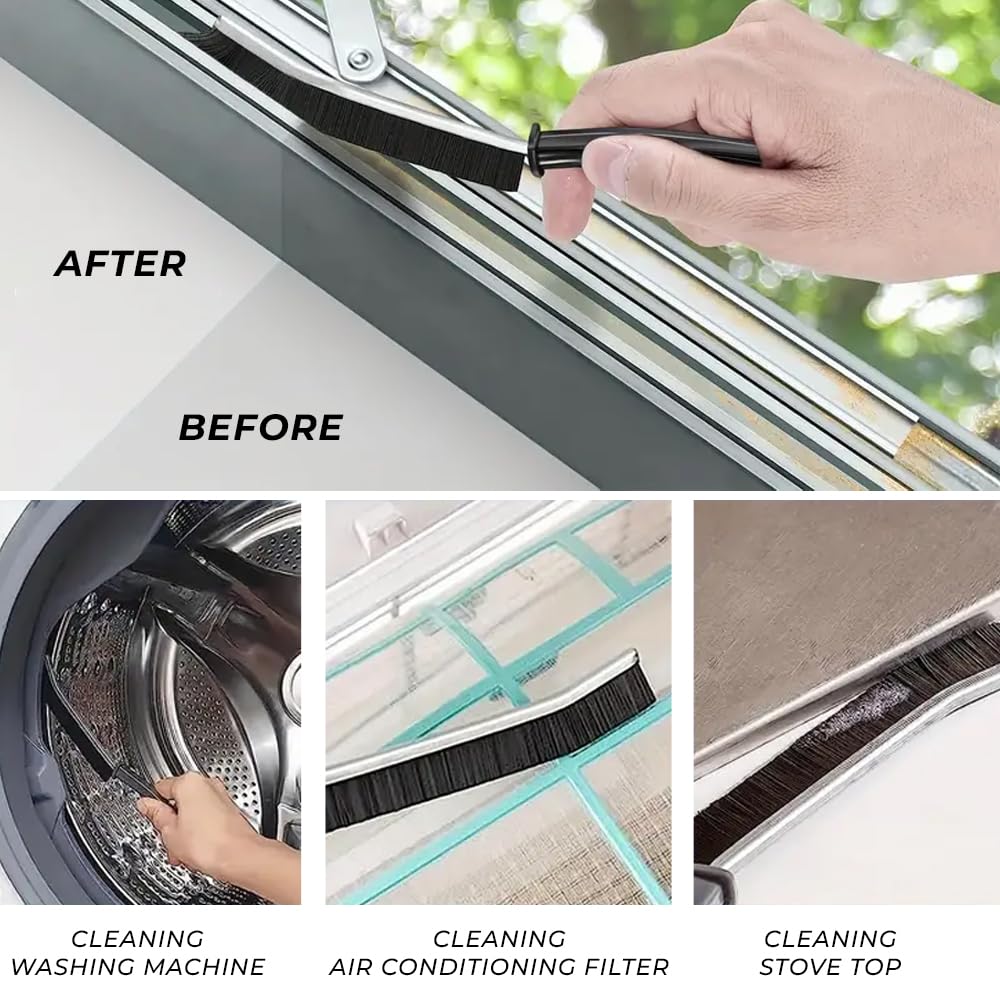 2 Pack Crevice Cleaning Brushes – Hard Bristle Grout & Gap Cleaner for Kitchen, Bathroom & Tiles