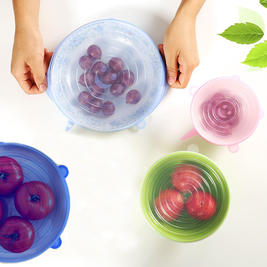 18-Pack Silicone Stretch Lids – 6 Sizes, Reusable Food Covers