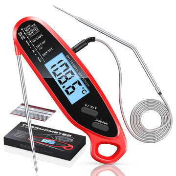 Babacom Digital Meat Thermometer – Dual Probes, Instant Read, Backlight Screen for Cooking & BBQ