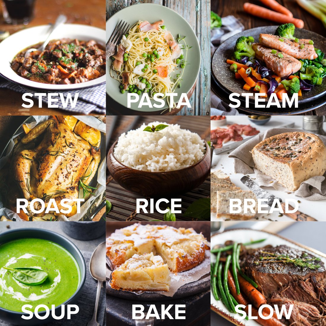 CleverChef 14-in-1 Multi-Cooker – Stew, Roast, Bake, Steam, Rice & More, 5 Portions (Charcoal)