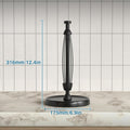 Paper Towel Holder Countertop, Black Paper Towel Holder Stand with Ratchet Mechanism for Kitchen Bathroom, One-Handed Tear Paper Stainless Steel Paper Towel Holder with Weighted Base(Black)